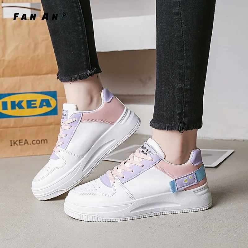 

2021 Fall Women's Casual Sneakers Ladies Sports Shoes Breathable Comfy Flats Fashion Female Students Board Shoes Vulcanize Shoes