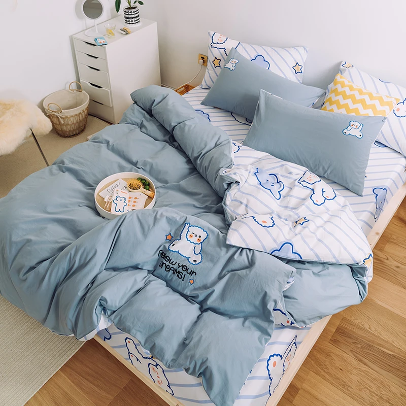 Комплект постельного белья из кислородного хлопка однотонный пододеяльник