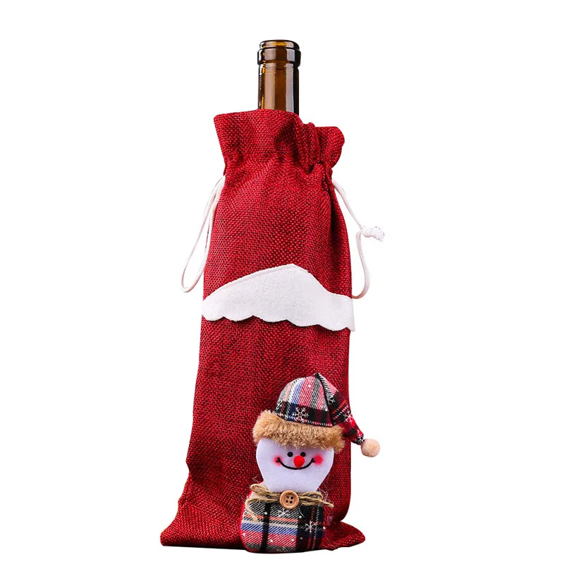 Рождественский чехол для винной бутылки снеговик Санта Клаус лось Новогодний