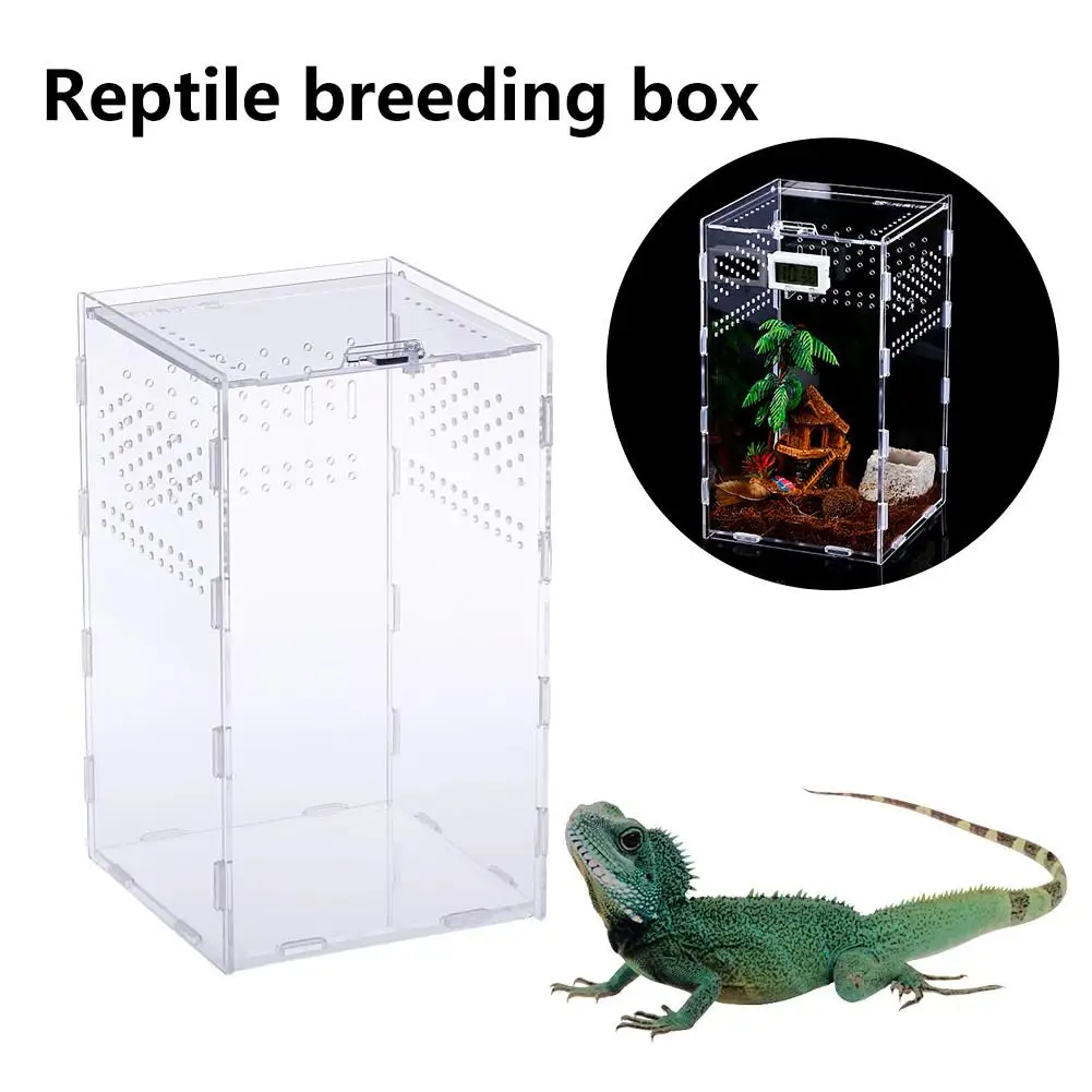 Контейнер для рептилий насекомых пауков черепах ящериц акриловая прозрачная
