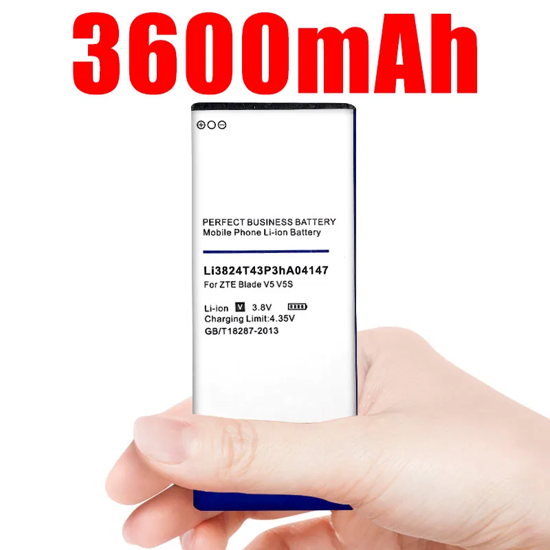 Аккумулятор Li3824T43P3hA04147 на 3600 мА · ч для ZTE Blade HN V993W V5 V5S N918ST U9180 V9180|Зарядные