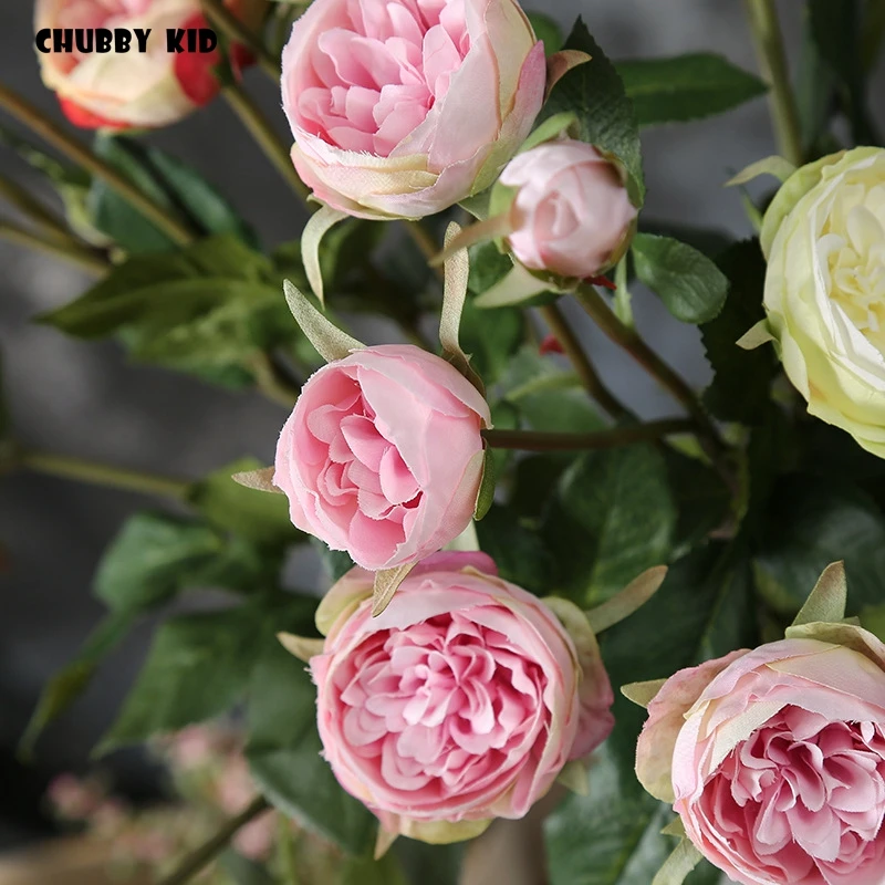 10 шт./лот! Оптовая продажа высококачественные искусственные шелковые розы с 5