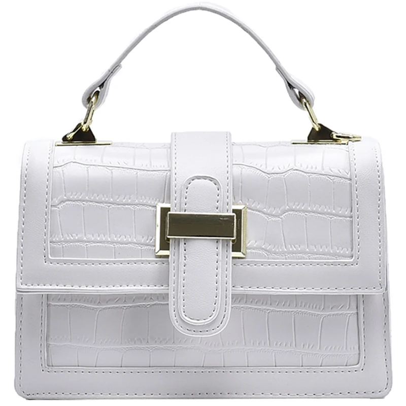 

Crocodile Pattern Square Tote Bag 2021 Fashion New High Quality PU Leather Women's Designer Handbag Chain Shoulder Messenger Bag