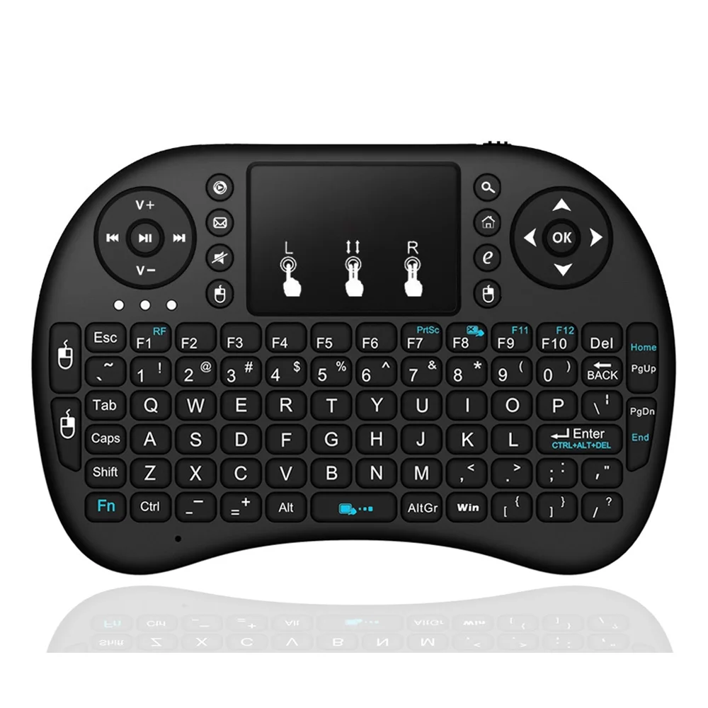 I8 Мини клавиатура 2,4 ГГц Беспроводная клавиатура Air mouse Touchpad для Android tv BOX Мини ПК подсветка с русской английской клавиатурой