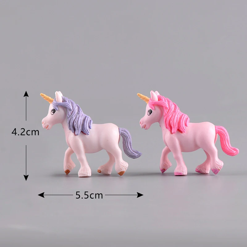Миниатюрный 2 шт Lover Pony Pegasus Единорог пластиковый ремесленный Декор Аксессуары