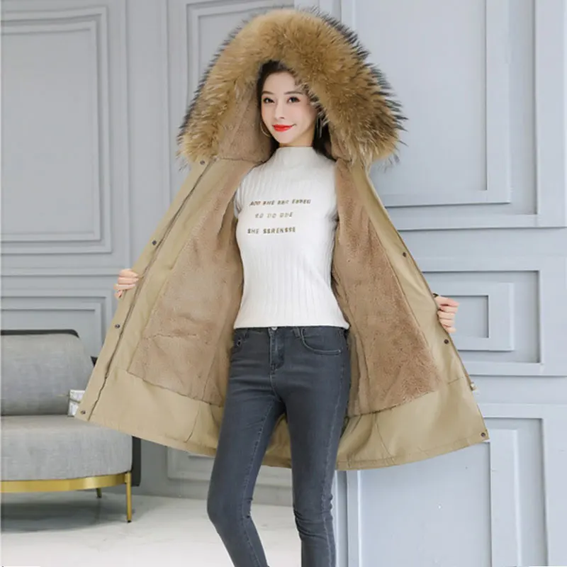 

2021 плюс Размеры M-6XL куртка-парка зимняя одежда длинные женские куртки и пальто с капюшоном на меху одежда с воротником в Корейском стиле Jaquetas Feminina