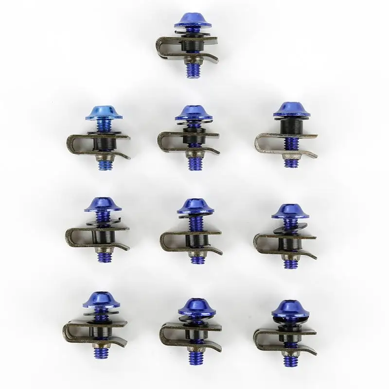 10pcs Universal Fit For Motorcycle Bikes Scooters Aluminium M5 Fairing Bolts Fastener Clips Screw Nuts | Автомобили и мотоциклы