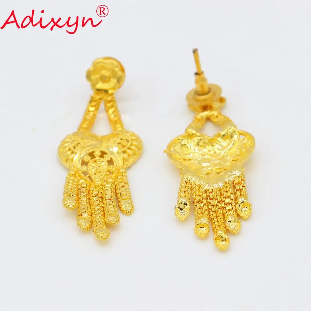 Adixyn африканская цепочка и серьги набор украшений для женщин золотого цвета