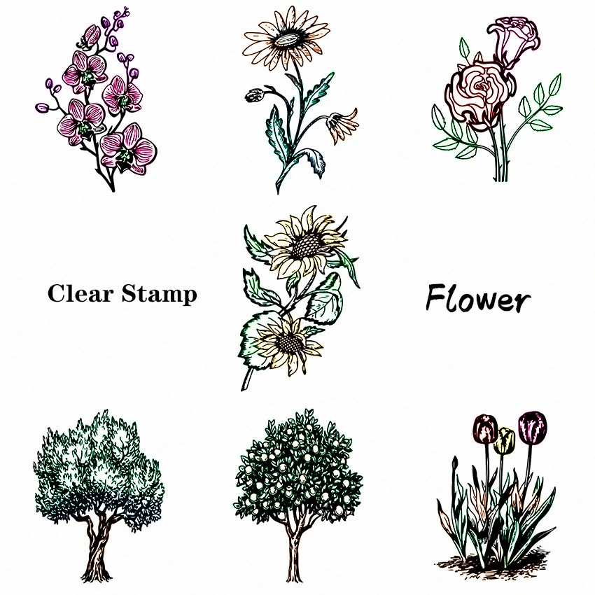 Цветочная серия прозрачные штампы/силиконовые уплотнения роликовый штамп для