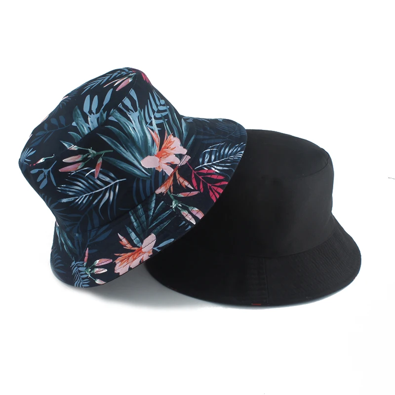 

Панама с цветочным принтом для мужчин и женщин, двусторонняя солнцезащитная Кепка, рыбака, летняя кепка, повседневный головной убор, козыре...