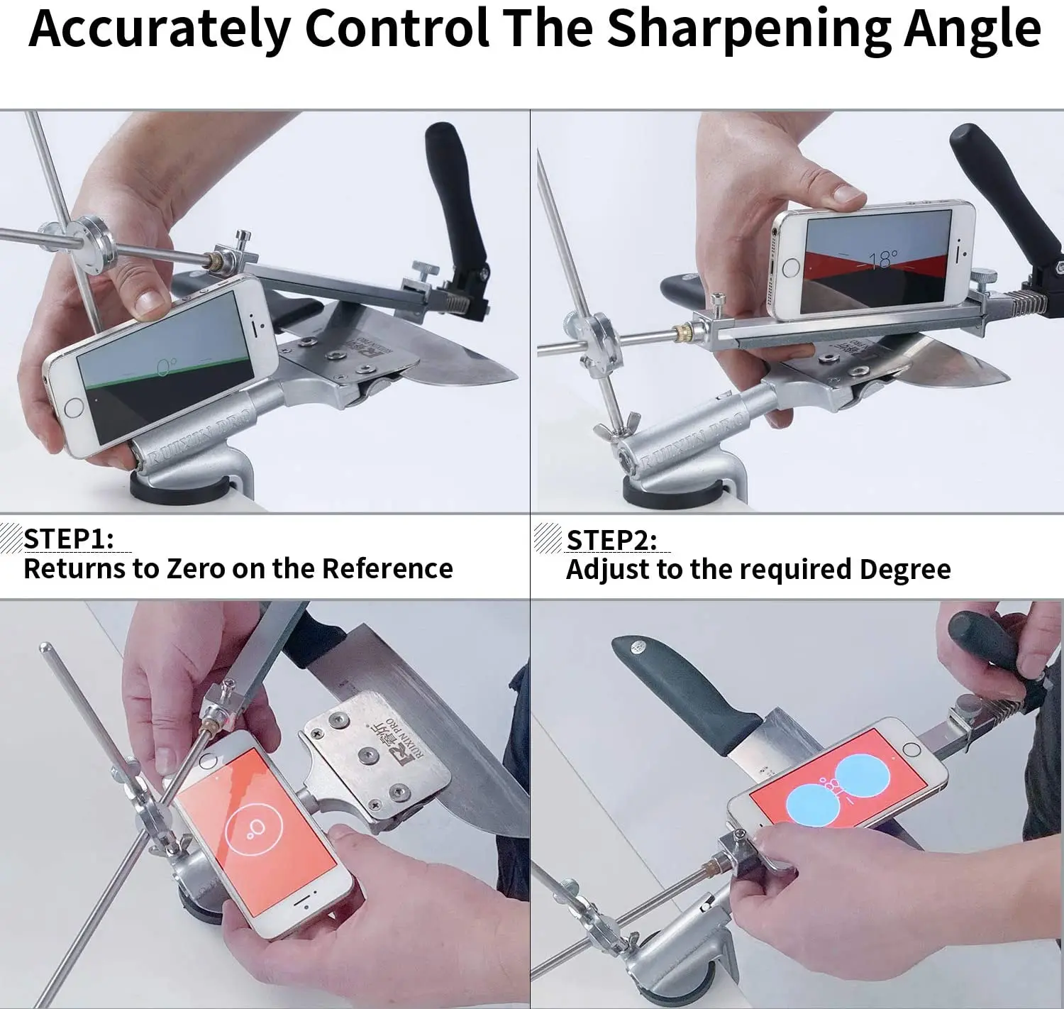 

Ruixin pro Aluminium alloy Knife sharpener system 360 degree flip Constant angle Grinding tools Grinder machinewith 4pcs stones