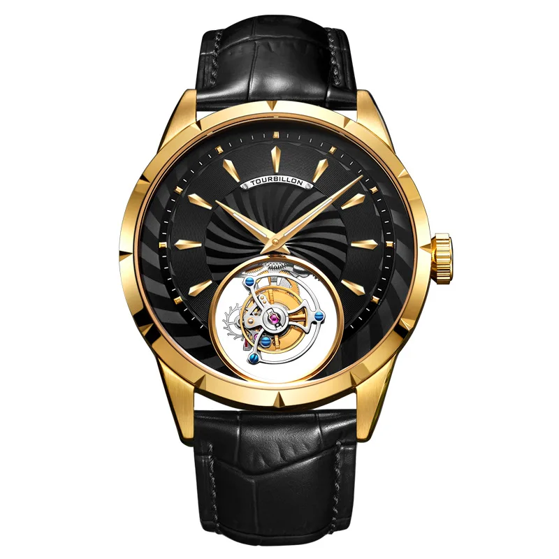 

Luxury Tourbillon Men Watch Automatic Aviation Pilot Man Wristwatch Creative Hollow Perspective High-End Business Male Clock