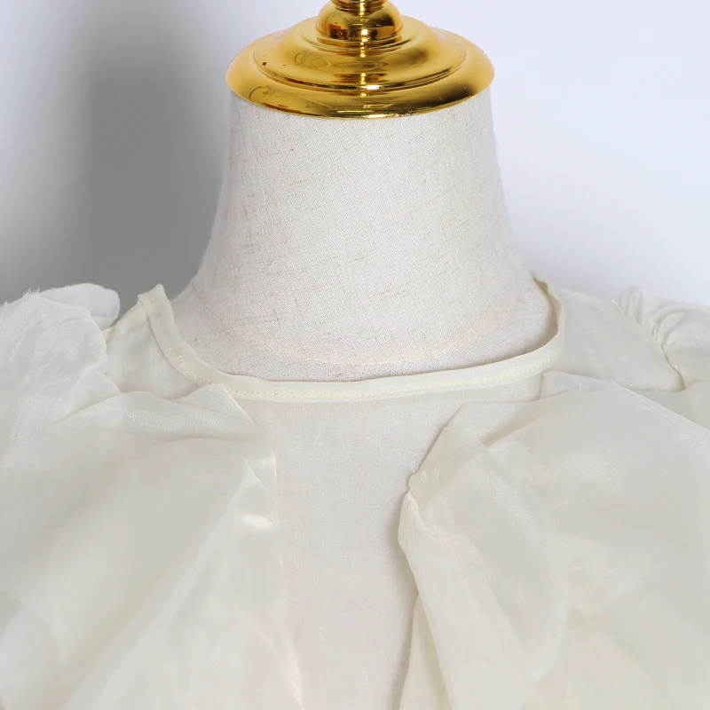 Женская шифоновая блузка TWOTWINSTYLE элегантная Свободная рубашка с круглым вырезом