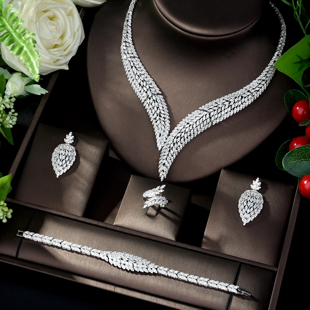 4 шт./комплект женские Медные Ювелирные наборы с фианитами|Ювелирные наборы| |