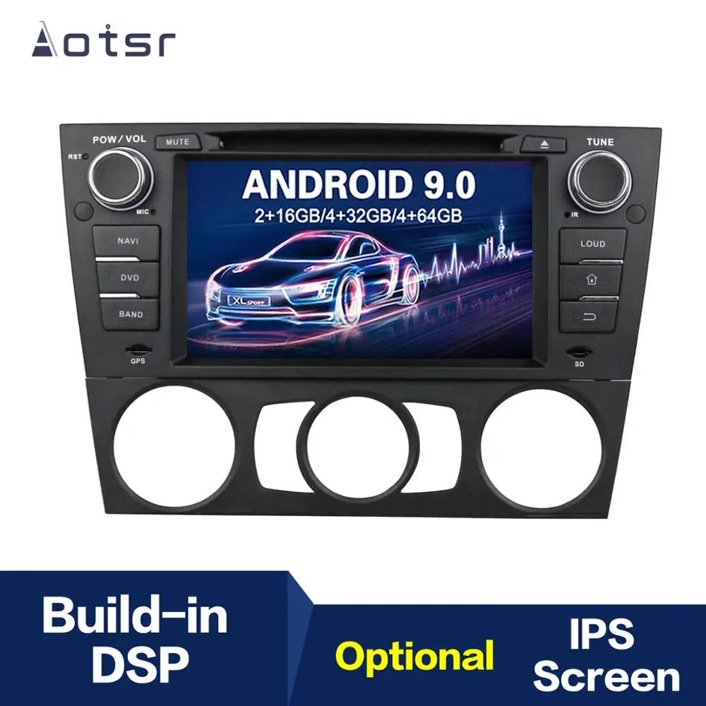 Автомобильный DVD-плеер с GPS-навигацией плеер на Android 9 4 Гб ОЗУ 64 ПЗУ DSP IPS для BMW