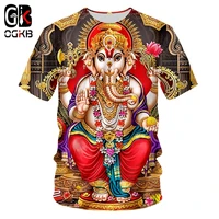 ogkb hindu ganesha 3d t shirts printed god of wisdom ganesha tshirt men women short sleeve hip hop harajuku sweatshirt tshirt
