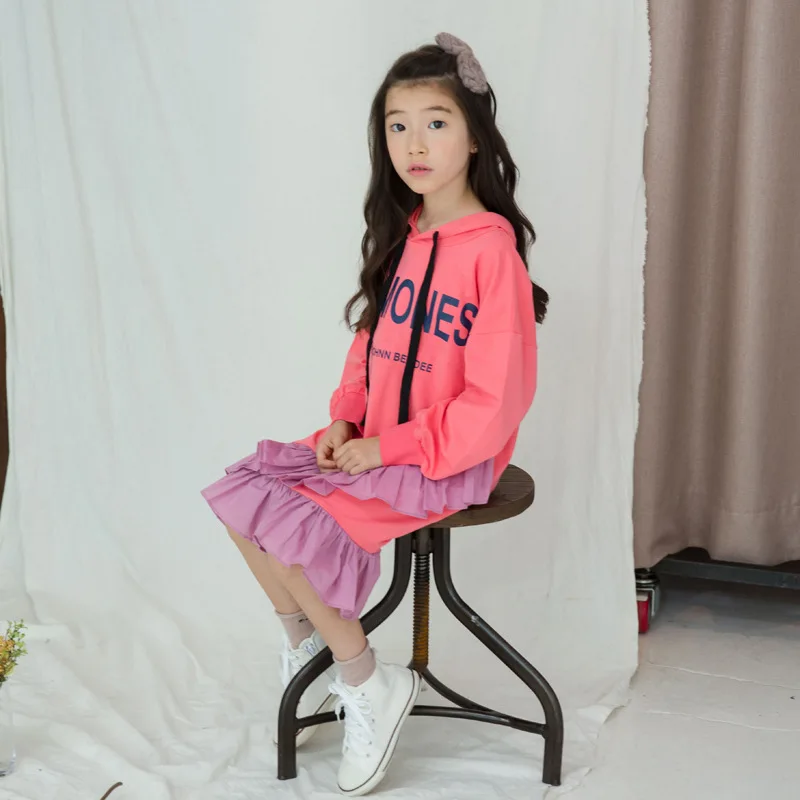 girls dresses for teenagers 5 6 7 8 9 10 11 12 13 14 15 Years autumn winter big sweatshirt dress kids 2017 long sleeves | Детская одежда