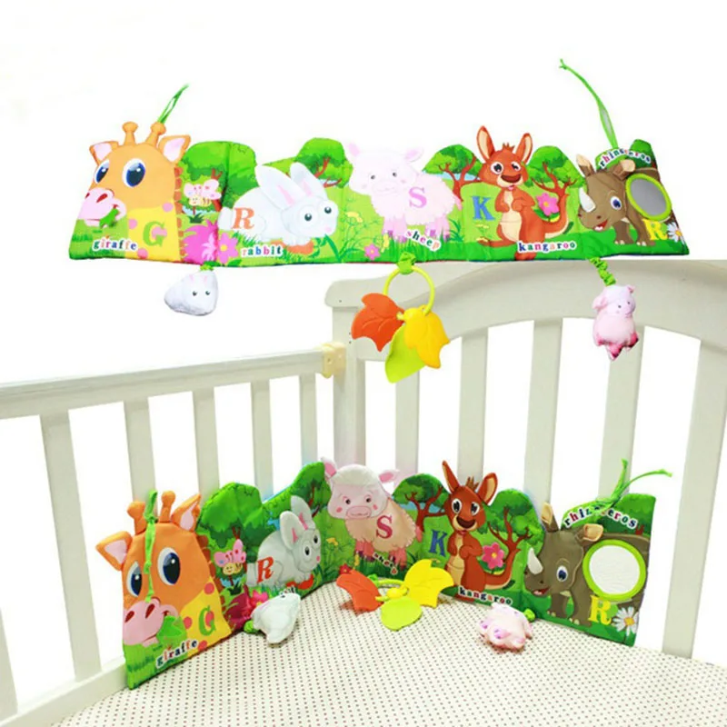 Тканевый бампер для детской кроватки Мультитач двойная защита забор