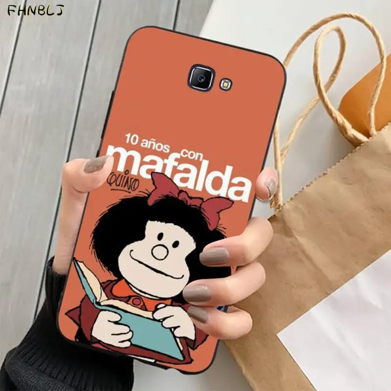 FHNBLJ Hot Mafalda Cover Black Soft Shell Phone Case for Samsung J6 J7 J2 J5 prime J4 J7 J8 2016 2017 2018 DUO core neo