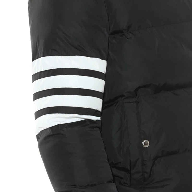 

2021 TB THOM Fashion Brand Jacket men Slim Fit Hooded Short Down Coat Striped Solid Thick Casual Winter Clothing male
