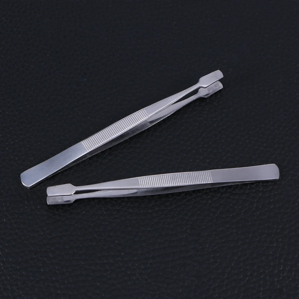 

2pcs Stamp Tweezers Philately Stamps Collector Tools (Silver)