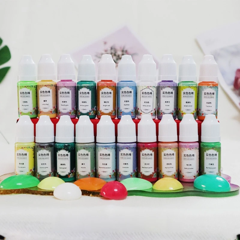 

20 Colors UV Resin Solid Pigment Kit Non-Toxic Epoxy Resin Liquid Colorant Dye Jewelry Making Tools Art Crafts 10ml