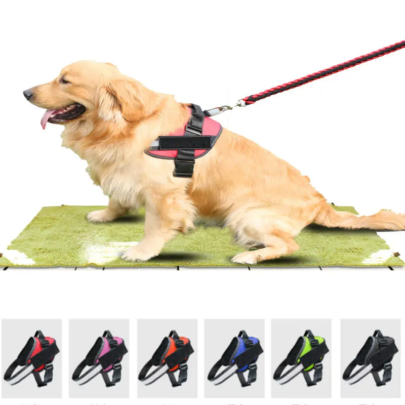 

Dog Leash Reflective Breathable Adjustable Dog Vest Harness Removable Patches Reflective Trim Pet Products Dog Supplies