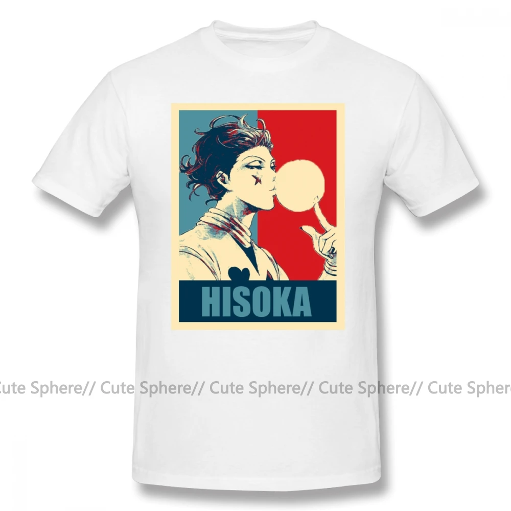 Hisoka футболка HxH Hisoka футболка смешная 100 хлопковая Футболка Большая мужская повседневная футболка с коротким рукавом и принтом - Цвет: White