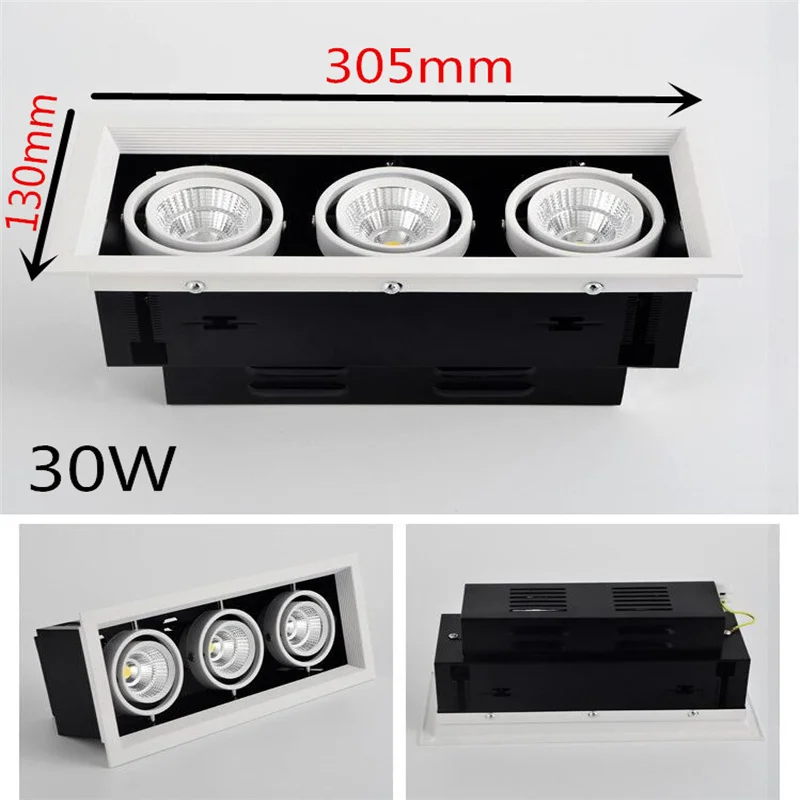 Duplo бруски возможно ser escurecido светодиодные светильники luz do ponto 10 Вт 20 30 ac85-240V teto recesso