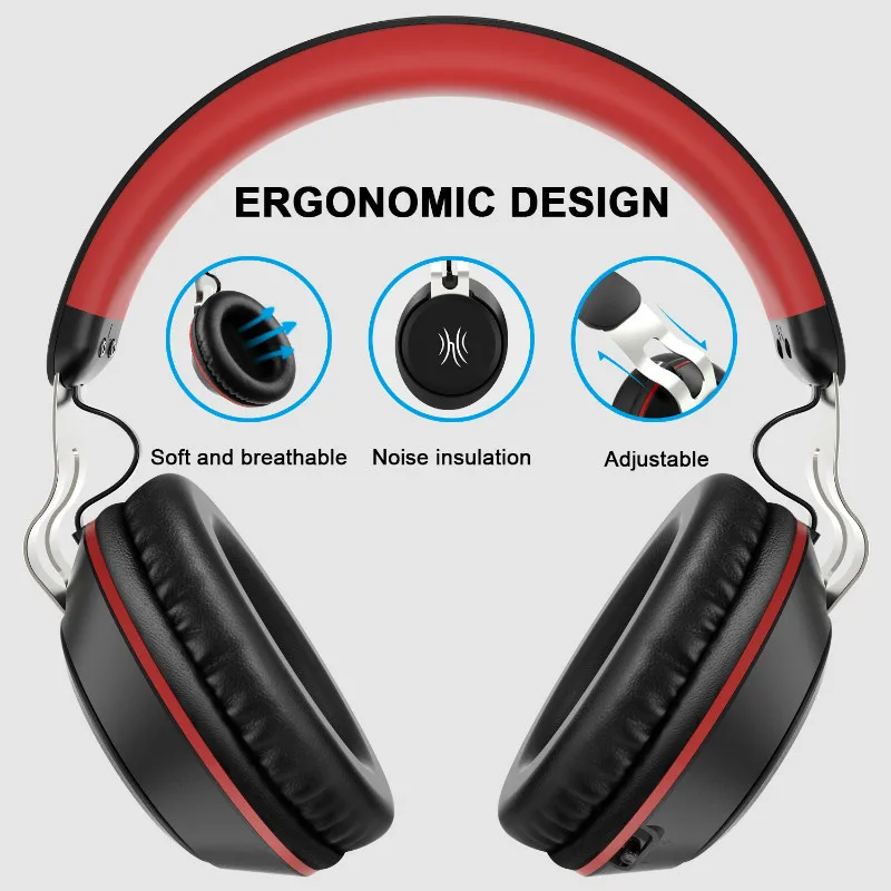 Oneodio, стерео, Bluetooth 5,0, наушники, портативная, беспроводная, Handsfree, музыкальная гарнитура с микрофоном, Накладные наушники для iPhone, Xiaomi