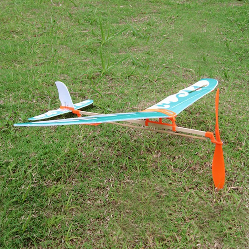 

1pcs Biplane Rubber Band Powered Airplane Model Outdoor Aviation Boys Model Planes Kids Toys Over DIY 3 Years Toy For Child F5Y3