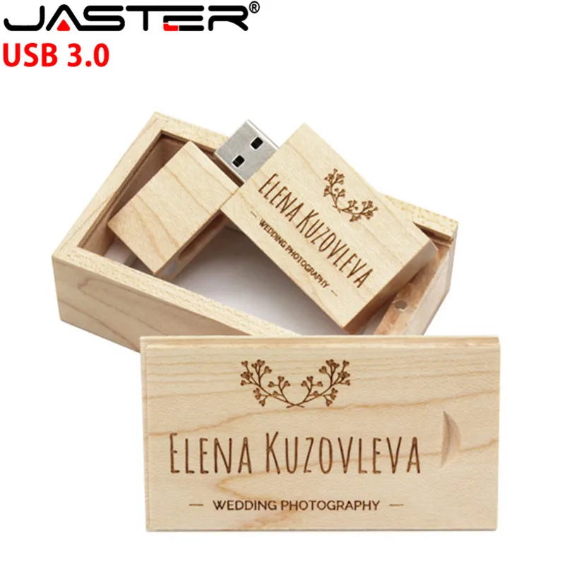 JASTER флеш накопитель из дерева настраиваемый логотип USB флэш 16 ГБ 32 64 Гб 3 0