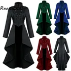 Женское средневековое ретро платье-смокинг, длинный Тренч, топы, черный красный зеленый синий смокинг, женские костюмы для косплея на Хэллоуин