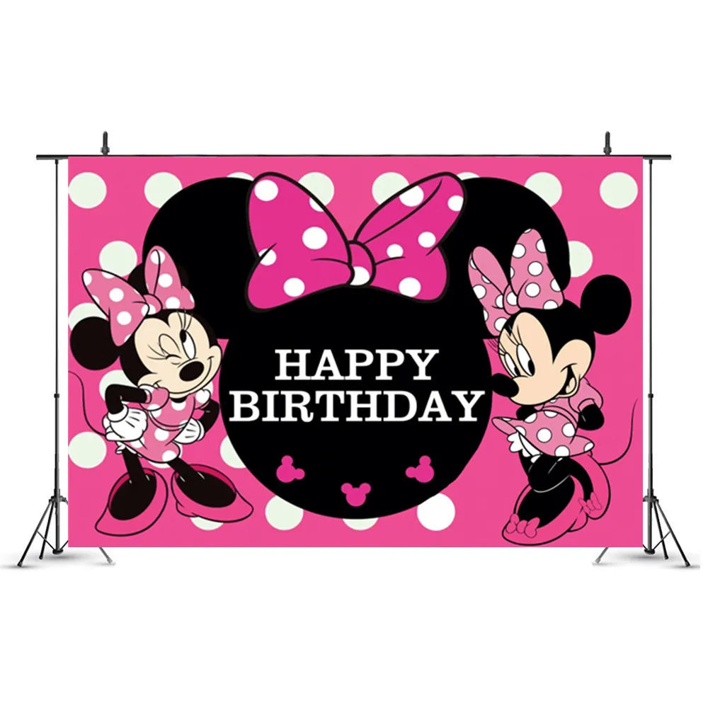 Fondo de Minnie Mouse Personalizable para Fotograf&iacute;a de Ni&ntilde;o y Beb&eacute;, Tel&oacute;n de Vinilo para Sesi&oacute;n de Fotos, Tela para Fiesta de Cumplea&ntilde;os, Estudio Fotogr&aacute;fico-2