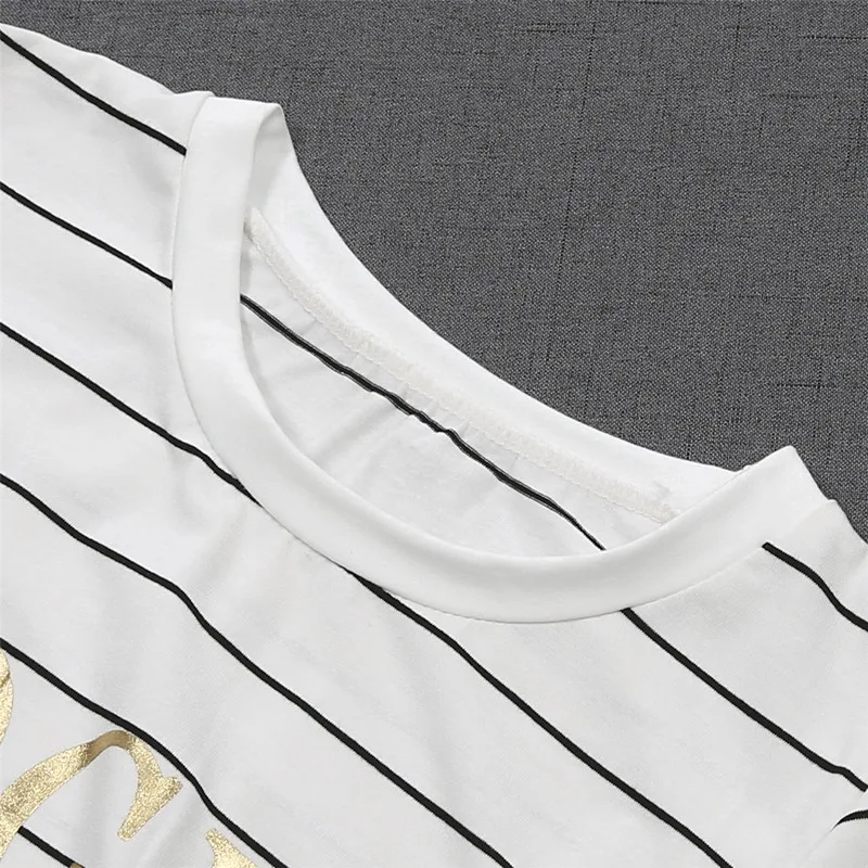 Женская футболка в полоску Повседневная Свободная с коротким рукавом размеры S XL