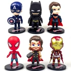 Украшение для торта, 6 шт., в стиле Марвел, украшение для торта на день рождения, пластиковое, с изображением Человека-паука, Железного человека, Капитана Америки