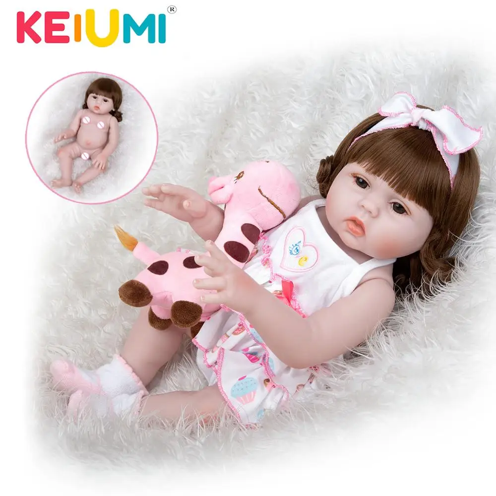 

KEIUMI 19 inch Cute Waterproof Reborn Menina Boenca Silicone Lively Realistic Reborn Baby Toddler Baby Dolls Kids Playmates