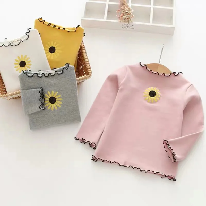 Детская футболка с длинными рукавами для девочек джемпер осенняя Повседневная