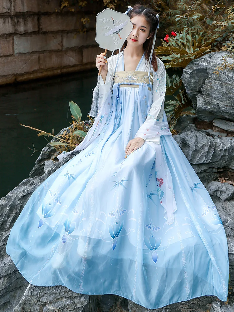 

Hanfu Princess Ceremonial State Costume Dance Costume Women 's Improved Wide-sleeved Costumes Tang and Song Han Clothing DF120