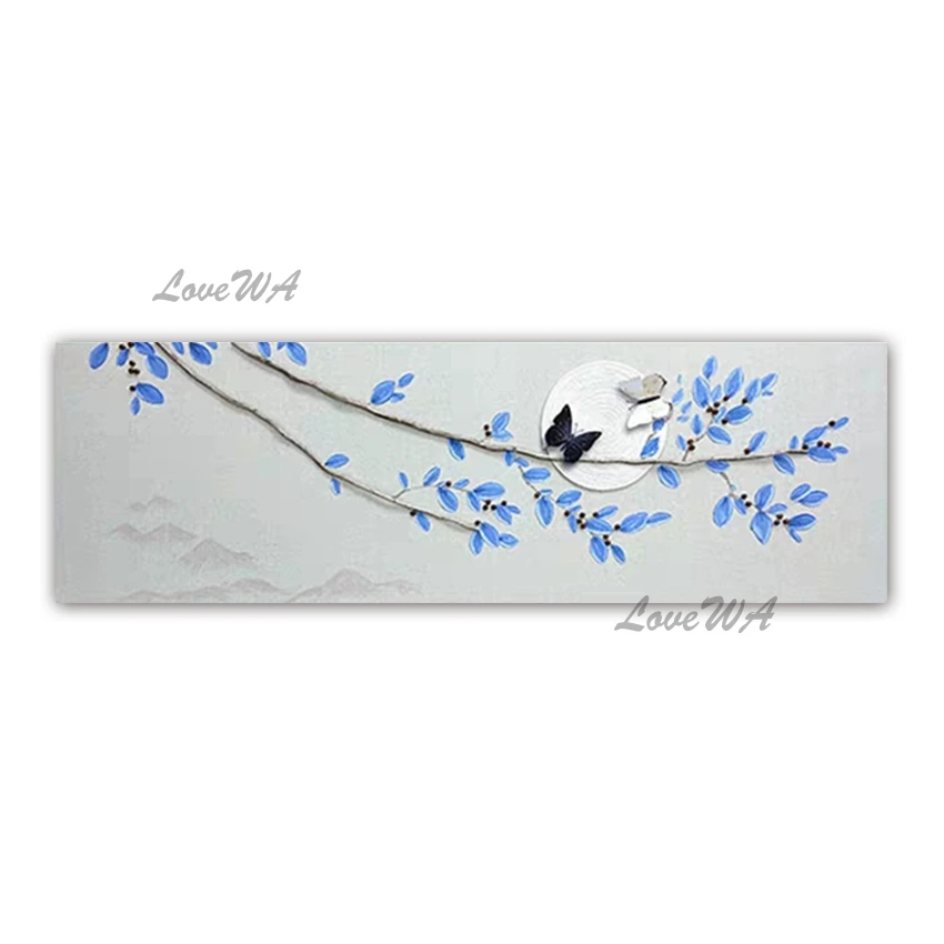 

Palette Knife Canvas Flower Oil Painting Art 100% Hand Painted Wall Pictures Thick Acrylic Floral Artwork For Living Room Decor