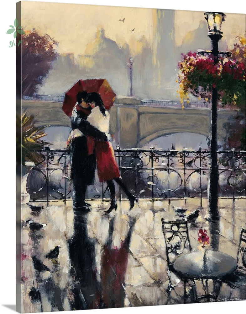 

Romantic Embrace Wall Art Oil Painting Print On Canvas Artwork Indoor Decoration