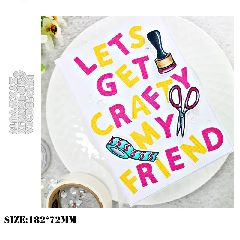 

New Metal Cutting Dies and Stamps For 2021 DIY Scrapbooking 26 Word Letter Template Embossed Stencil Decorative Paper Card Craft