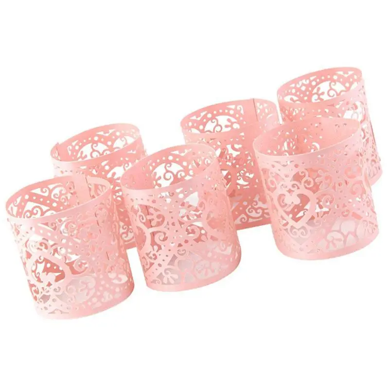 Новый-Лот из 6 шт. светодиодный абажур для свечи узор сердце украшение