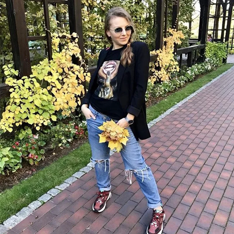 White Sweatshirt Women Red Black Autumn Winter Clothes 2021 Long Sleeve Characters Sweetshirt Hiver Femme Ropa Juvenil Mujer