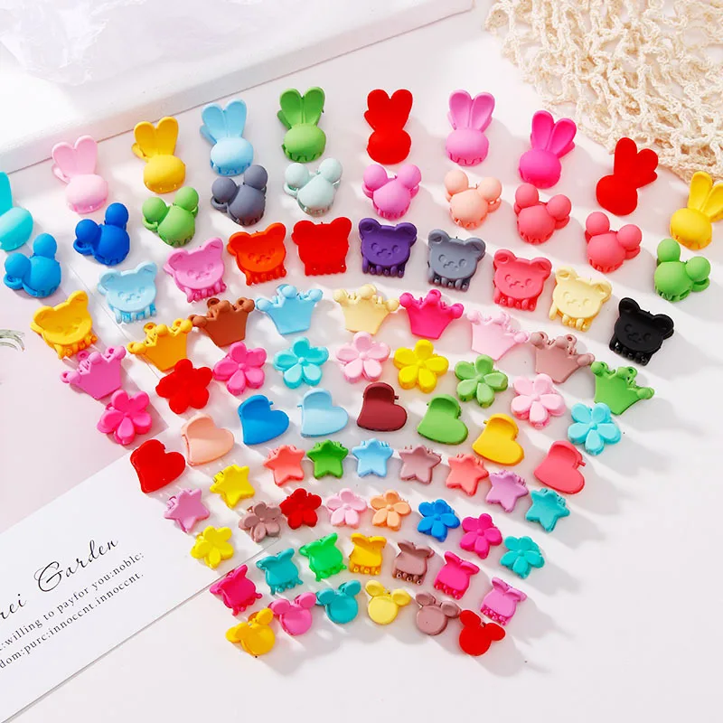 

10PCS/Lot Girls Cute Colorful Claw Clip Flower Mickey Star Small Hair Claws Baby Hairpins Hair Clips Princess Hair Accessories