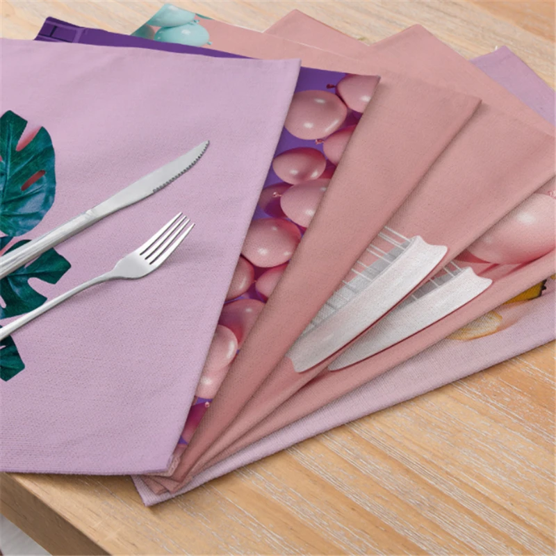 Красочная хлопчатобумажная льняная Водонепроницаемая салфетка под столовые