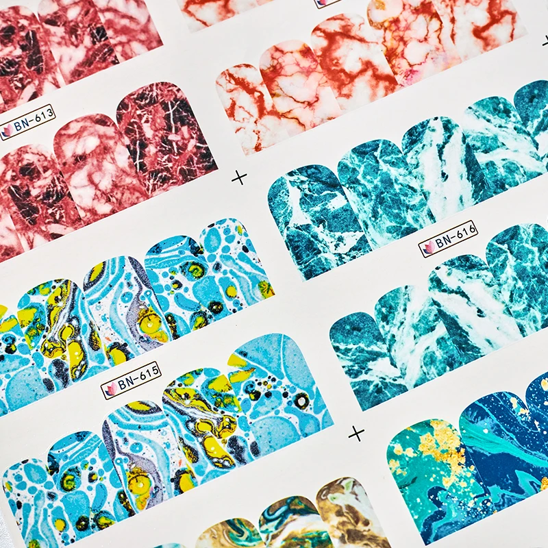 Четыре лилии переводная наклейка мраморная серия наклейки для ногтей