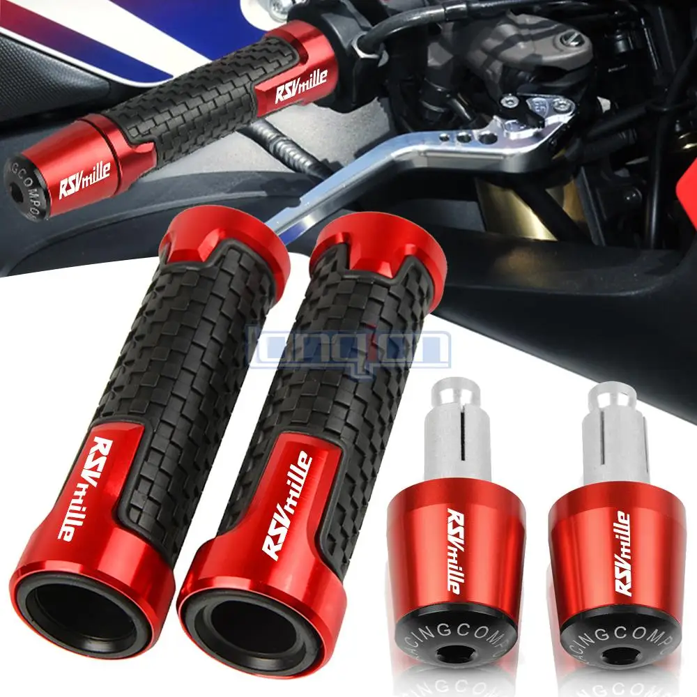 

FOR APRILIA RSV MILLE RSVR RSV4 FACTORY RSV4R RSV4RR SHIVER Motorcycle 7/8" 22MM Handlebar Hand Grips Handle Bar Ends Cap Plug