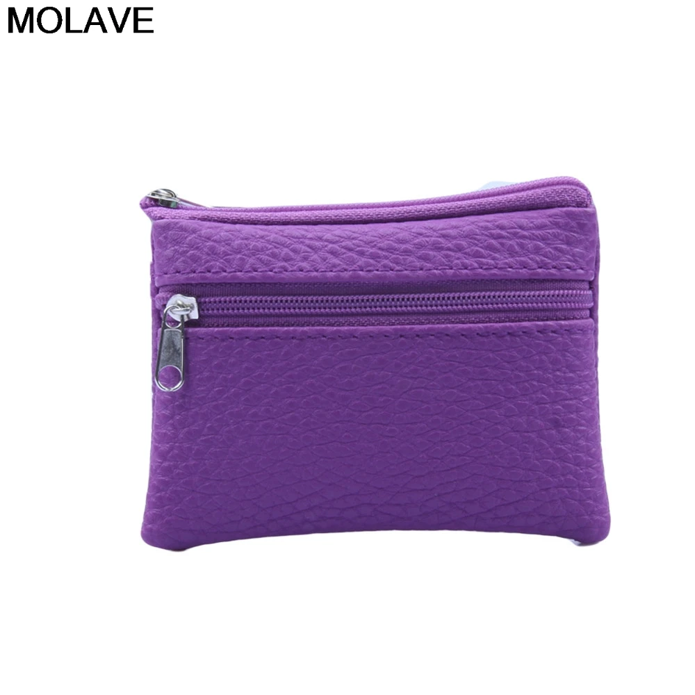 Molave Wallet Men Women Card Coin Key Soft Holder Zipper Leather Wallet Pouch Bag Purse Fashion Soild Mini Coin Holders carteira