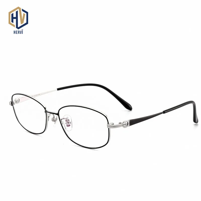 

Ультралегкая оправа для очков из чистого титана, элегантная женская оправа для очков, модная овальная оправа для очков